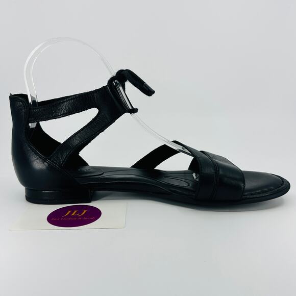 Born Women's Casma Black Leather Ankle Tie Flatform Gladiator Sandals Size 8 - Picture 7 of 11